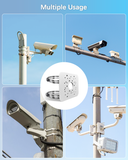 Universal Vertical Pole Corner Mount Bracket for Security Camera, Stainless Steel Pole Mount Adapter with 4 Loops, CCTV Cameras Mounting Brackets, Solar Panel Clamp