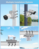 Universal Vertical Pole Corner Mount Bracket for Security Camera, Stainless Steel Pole Mount Adapter with 4 Loops, CCTV Cameras Mounting Brackets