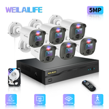 【Flashing LEDs Visual Alert】 Wired Security Camera System, Home Video Surveillance Systems, CCTV Cameras with DVR Recorder
