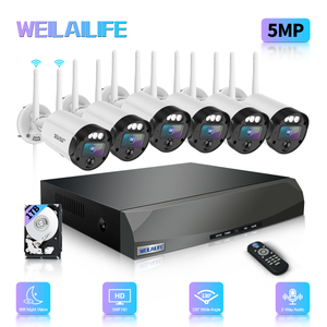 【130° Wide Angle】 Outdoor Wireless Security Camera System, Wireless Cameras for Home Security, WiFi Video Surveillance, Home Security Cameras