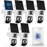 Solar Powered PTZ Camera System, Wireless Outdoor Security Cameras, WiFi Home Video Surveillance Systems DVR Kits