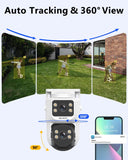 4K POE Wired Security Camera System with Monitor & NVR – 4 Outdoor PTZ IP Cameras, Color Night Vision, 2-Way Audio, No Monthly Fee