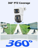 4MP PTZ Wireless Outdoor Security Camera System with 2-Way Audio,Dual-lens security camera system,2-cam