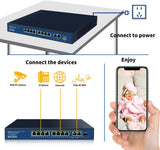 8-Port Gigabit Internet Unmanaged Poe Switch, Home Power over Ethernet Hub Router, Office Network Splitter with Fanless Metal Housing