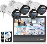 4K Security Camera System with Monitor, 8CH NVR with 4 Cameras & 10.1" Display, 130° Wide Angle, 2-Way Audio, PoE Wired Home Surveillance, Plug & Play, No Monthly Fee (Enjoy $10 Off Instantly)