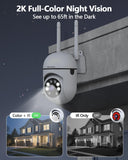 WEILAILIFE 【Auto Tracking & 2-Way Audio】 3MP Security Cameras Wireless Outdoor, PTZ WiFi Video Surveillance Cameras for Home Security
