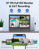 【All-in-One Security System】 4MP PTZ Security Cameras Wireless Outdoor, WiFi Home Surveillance System, Outside Wireless Security Systems Surveillance DVR Kits
