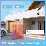 WEILAILIFE 【2-Way Audio & Wire-Free Solar Powered】 2-Antenna Enhanced Outdoor Solar Battery Wireless Security Camera System WiFi Home Video Surveillance Camera System