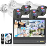 【All-in-One Security System】 Outdoor Wired Security Camera System with 10’’ Monitor, Home Video Surveillance Systems, Outside CCTV Cameras for Home Security, Surveillance DVR Kits