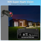 4K PoE Add-On Security Camera, 8MP Flashing LED Alert, 2-Way Audio, 130° Wide Angle, 90ft Night Vision, IP66 Waterproof, Wired Outdoor Surveillance Camera, No Monthly Fee
