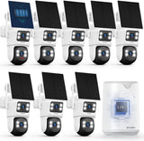 Solar Powered PTZ Camera System, Wireless Outdoor Security Cameras, WiFi Home Video Surveillance Systems DVR Kits
