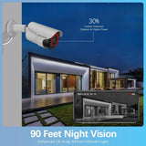 4K 8.0MP PoE Extend Security Camera Outdoor, Wired Surveillance IP Camera, Waterproof Cam, Night Vision, Motion Detection for Home Video NVR System