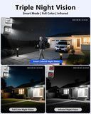 4K POE Wired Security Camera System with Monitor & NVR – 4 Outdoor PTZ IP Cameras, Color Night Vision, 2-Way Audio, No Monthly Fee