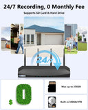 4MP PTZ Wireless Outdoor Security Camera System with 2-Way Audio,Dual-lens security camera system,2-cam