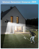 WEILAILIFE Solar Motion Sensor Simulated Cameras Outdoor Wireless Security Floodlight Fake Security Camera with LED Spotlights Waterproof 800 Lumen Bright Exterior Light