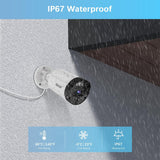 4K PoE Add-On Security Camera, 8MP Ultra HD 2160p, 90ft Night Vision, 2-Way Audio, 130° Wide Angle, IP66 Waterproof, Wired Outdoor Surveillance Camera, No Monthly Fee