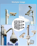 Universal Vertical Pole Corner Mount Bracket for Security Camera, Stainless Steel Pole Mount Adapter with 4 Loops, CCTV Cameras Mounting Brackets