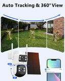 WEILAILIFE  4MP Solar Powered Extend PTZ Camera, Wireless Outdoor Security Cameras, WiFi Home Video IP Camera