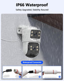 4K POE Wired Security Camera System with Monitor & NVR – 4 Outdoor PTZ IP Cameras, Color Night Vision, 2-Way Audio, No Monthly Fee