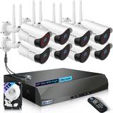 WEILAILIFE Wireless Security Camera System 8-Camera 3MP, 130° Wide-Angle, 2-Way Audio, 90ft Night Vision (Enjoy $20 Off Instantly)