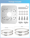 Universal Vertical Pole Corner Mount Bracket for Security Camera, Stainless Steel Pole Mount Adapter with 4 Loops, CCTV Cameras Mounting Brackets, Solar Panel Clamp