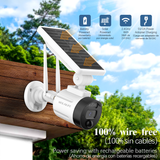 Wireless Wi-Fi Solar Security Camera, Outdoor Rechargeable Battery Surveillance Camera with Solar Panel (2 Packs)