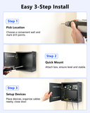 Wall Mount DVR & NVR Lock Box, Heavy Duty Metal Security Cabinet for CCTV, Ventilated with Cable Management
