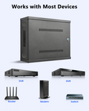 Wall Mount DVR & NVR Lock Box, Heavy Duty Metal Security Cabinet for CCTV, Ventilated with Cable Management