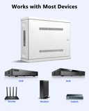 Wall Mount DVR & NVR Lock Box, Heavy Duty Metal Security Cabinet for CCTV, Ventilated with Cable Management