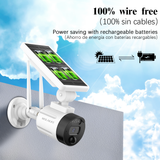 Wireless Wi-Fi Solar Security Camera, Outdoor Rechargeable Battery Surveillance Camera with Solar Panel (2 Packs)