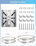 Universal Vertical Pole Corner Mount Bracket for Security Camera, Stainless Steel Pole Mount Adapter with 4 Loops, CCTV Cameras Mounting Brackets