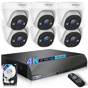 4K POE Wired Dome Security Camera System – 6 Outdoor Indoor IP Cameras, 130° Wide Angle, 2-Way Audio, PIR Detection, No Monthly Fee (Enjoy $20 Off Instantly)