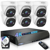 4K POE Wired Dome Security Camera System – 6 Outdoor Indoor IP Cameras, 130° Wide Angle, 2-Way Audio, PIR Detection, No Monthly Fee (Enjoy $20 Off Instantly)