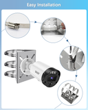 Universal Vertical Pole Corner Mount Bracket for Security Camera, Stainless Steel Pole Mount Adapter with 4 Loops, CCTV Cameras Mounting Brackets