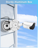 【Only Compatible with Bullet Cameras】 Universal Bullet Security Camera Mount Bracket Hide Cable, Metal Electric Enclosure, Waterproof Outdoor Camera Cover, Base Junction Box for CCTV Cams