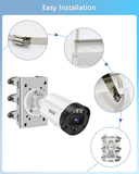 Universal Vertical Pole Corner Mount Bracket for Security Camera, Stainless Steel Pole Mount Adapter with 6 Loops, CCTV Cameras Mounting Brackets, Solar Panel Clamp