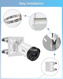 Universal Vertical Pole Corner Mount Bracket for Security Camera, Stainless Steel Pole Mount Adapter with 4 Loops, Solar Panel Clamp, CCTV Cameras Mounting Brackets
