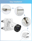 Universal Vertical Pole Corner Mount Bracket for Security Camera, Stainless Steel Pole Mount Adapter with 4 Loops, CCTV Cameras Mounting Brackets, Solar Panel Clamp