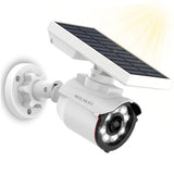 WEILAILIFE Solar Motion Sensor Simulated Cameras Outdoor Wireless Security Floodlight Fake Security Camera with LED Spotlights Waterproof 800 Lumen Bright Exterior Light